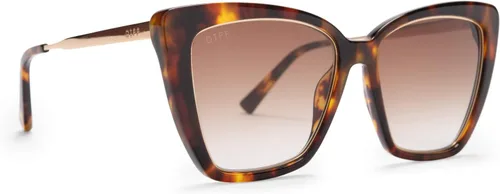 Vista 5 de DIFF Gafas de sol Becky IV Cat Eye Designer de gran tamaño para mujer, protección UV400, colores de moda Tortoise
