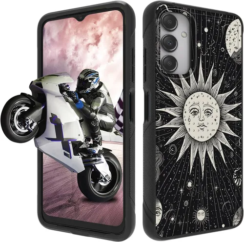 Vista 65 de Funda protectora resistente de doble capa para Samsung A14 5G (parte trasera con textura antideslizante), TPU suave a prueba de golpes, para Samsung