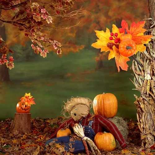Vista 3 de PRETYZOOM 2 piezas de hojas de arce artificiales, ramas de calabaza de Halloween, cosecha, tallos de otoño con bayas, relleno de jarrones de piña