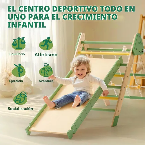 Vista 6 de ROBOTIME Juguetes de escalada 5 en 1 para niños pequeños, juego de escalada Pikler de 3 piezas para niños pequeños, juego de triángulo