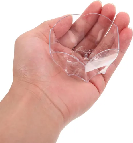 Vista 6 de BESTonZON Tazas de postre transparentes de 90 mltransparentes, 24 unidades, vasos pequeños de postre en forma de flor, tazones de mousse de helado