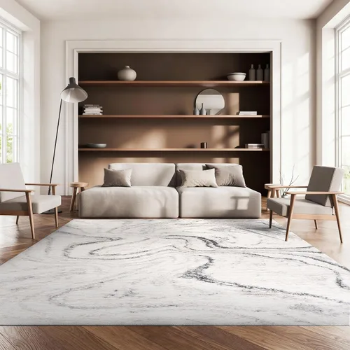 Vista 9 de SAFAVIEH Fontana Shag Collection - Alfombra decorativa, 2 pies 3 pulgadas x 4 pies, marfil y gris, no desprende pelusa y de fácil cuidado, 2