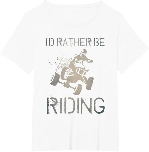 Vista 89 de Camiseta gráfica I'd Rather Be Riding ATV Quad Racing Rider de 4 ruedas, Negro