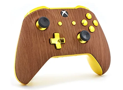 Vista 3 de UN-Modded Custom Controller compatible with Xbox One SX... (3.5 mm jack) (Golden Wood)