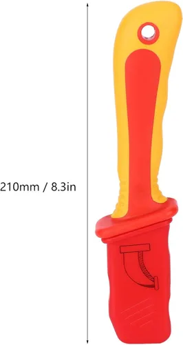 Vista 2 de Walfront Cable pelar cuchillo 1000 V aislamiento electricista cuchillo fijo gancho en forma de cuchillas antideslizantes antideslizante anti
