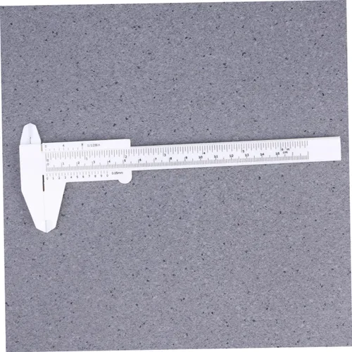 Vista 4 de Mini pinza de precisión herramienta de medición portátil de plástico deslizante regla de bolsillo para mediciones precisas blanco ideal