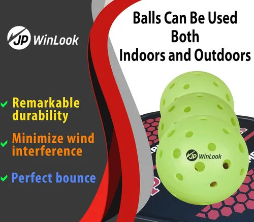 Vista 4 de JPWinLook - Juego de palas de pickleball de alta calidad, paleta de pickleball de fibra de carbono de grafito, paletas de pickleball aprobadas por
