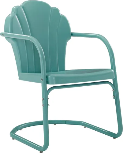 Vista 11 de Crosley Furniture Tulip - Juego de 2 sillas para exteriores, sillas de patio de metal retro para comedor, porche, terraza, balcón, satén rojo oscuro
