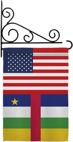 Vista 12 de Central African Republic US Friendship Burlap Burlap Garden Flag Regional USA American Alliance World Country Particular Area Small Decorative Gift