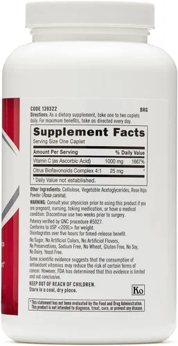 Vista 2 de GNC Vitamina C 1000 con bioflavonoides y escaramujos liberación temporal 180 comprimidos