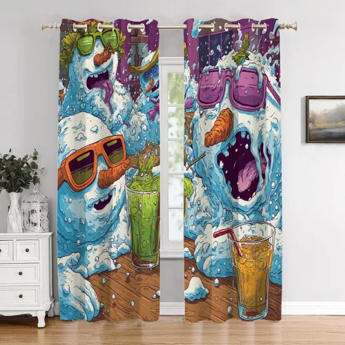 Vista 18 de Cortinas opacas de poliéster multicapa para ventanas de padre e hijo, 2 unidades, 26 x 24 pulgadas