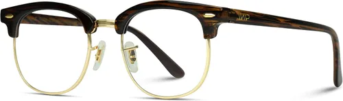 Vista 2 de Lentes transparentes lustrados con marco medio estilo clásico, vintage