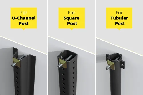 Vista 2 de Kit de 4 piezas de herramientas de montaje de letreros antirrobo para poste de canal en U, pernos de fijación y tuercas, perno de 2.5 pulgadas