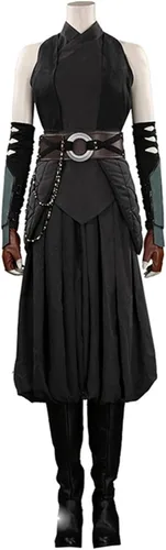 Vista 2 de Masfrida Disfraz de Tano para adultos, disfraz de cosplay para mujer, uniforme SW, tocado para Halloween