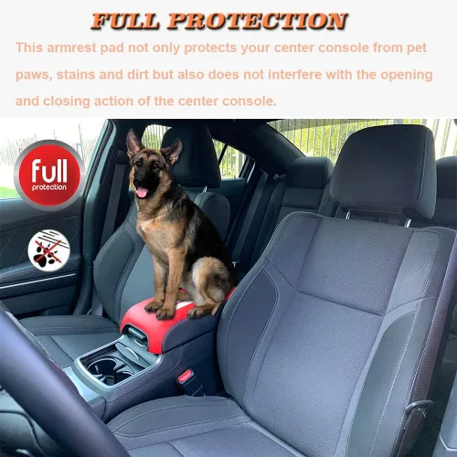 Vista 4 de Funda para el reposabrazos de la consola central, de piel, antiarañazos, de protección, accesorios de decoración interior, para Dodge Durango Fibra