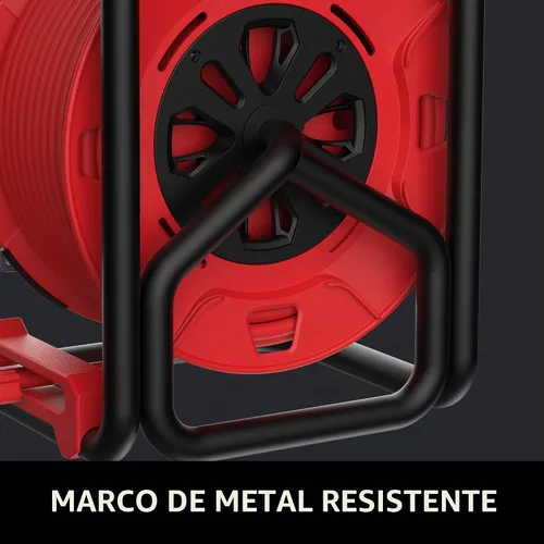 Vista 4 de CRAFTSMAN Carrete de cable de extensión retráctil de 50 pies con 4 tomas de corriente y cable resistente de 14AWG SJTW