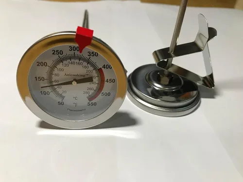 Vista 2 de Termómetro de aceite para freír caramelos/freír (paquete de 2) con sonda de 12 pulgadas y clip para olla, termómetro de cocina para freír velas