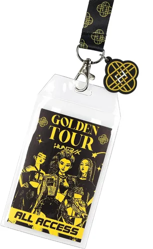 Vista 2 de K-Pop Demon Hunters Lanyard HUNTR/X Golden Tour Breakaway - Soporte transparente para tarjetas de identificación