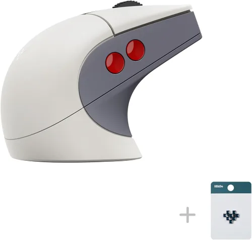 Vista 2 de 8Bitdo Ratón retro R8 con base de carga, sensor óptico PAW 3395 DPI 26K, frecuencia de sondeo 4K, botones programables, microinterruptores Kailh