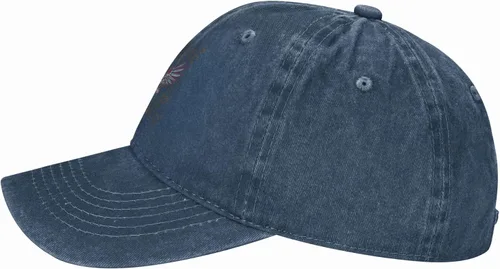 Vista 4 de Cowboy Hat Trendy Hats for Man and Women Djustable Four Season Outdoor Baseball Cap of Hell Skull with Angel Navy Blue