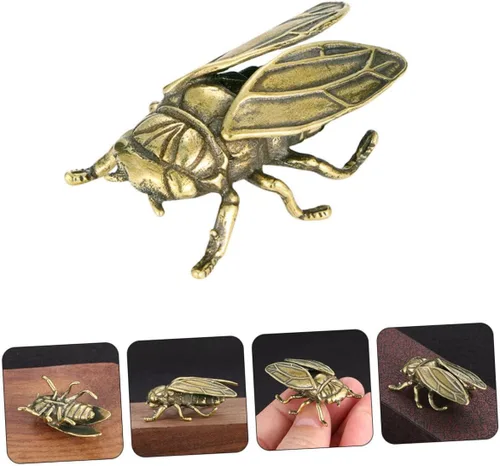 Vista 4 de Yardwe Adornos de cigarra decoraciones para salas de casa Cicadas Escultura Cicadas Figura Pequeña Miniatura Figuritas Delicadas Estatua de Cicadas