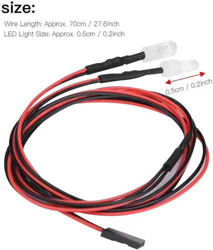 Vista 9 de Luces LED RC, faros delanteros de 0.197 in, accesorios de luces LED para vehículo de automóvil de deriva modelo 1/10 (luz azul)