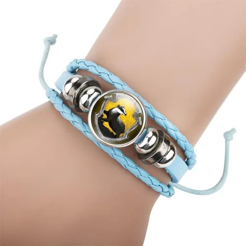 Vista 2 de Badger Bracelet Beaded Hand Leather Badger Bracelet Friendship Bracelet Gift Punk Chain Cuff