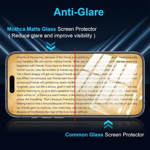 Vista 3 de Mothca Paquete de 2 protectores de pantalla de vidrio mate para iPhone Air / 17 Air de 6.5 pulgadas [caja de ajuste automático sin polvo] de borde a