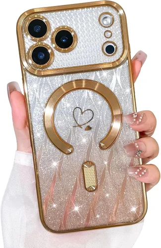 Vista 36 de Bonoma Funda con purpurina para iPhone 13 Pro Max, bonita funda 3D con patrón de chapado en degradado de mariposa de diamante, protección de cámara