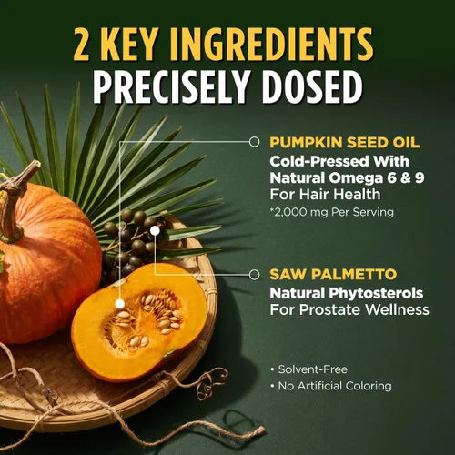 Vista 3 de Gya Labs Cápsulas de aceite de semilla de calabaza para el cabello