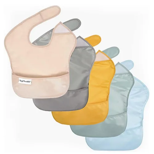 Vista 24 de Tiny Twinkle Baberos Antiderrame para Comer para Bebé Baberos Impermeables y Limpiables para Niños Pequeños con Bolsillo de Recolección Baberos
