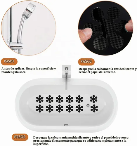 Vista 6 de Secopad Adhesivos para Bañera Antideslizantes, Bandas de Seguridad Adhesivas para Ducha con Raspador Premium