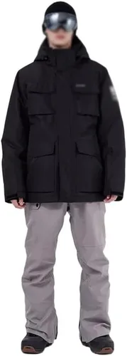 Vista 5 de LEPSJGC - Traje de esquí para hombre, para deportes al aire libre, chaqueta de snowboard y pantalones de nieve (color negro, talla L)