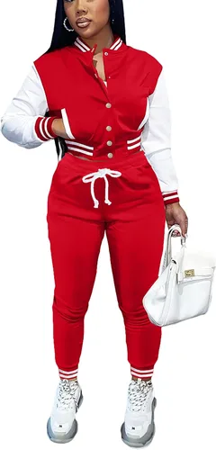 Vista 22 de Fooullaide - Chaqueta varsity para mujer con sudadera, conjunto de 2 piezas, sudadera con capucha, chaqueta de botones estilo letterman, conjunto
