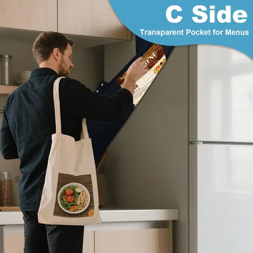 Vista 6 de Organizador de refrigerador pequeño para dormitorio, para colgar sobre el refrigerador, organizador universitario con 14 bolsillos para oficina