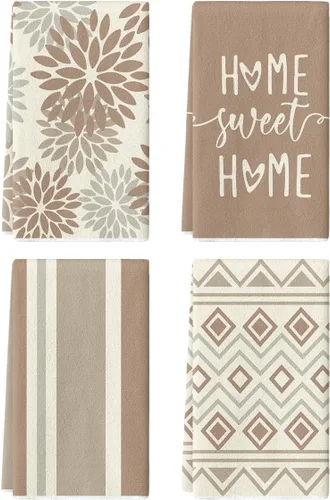 Vista 15 de Artoid Mode Toallas de Cocina Rayas Negras Home Sweet Home Boho Halloween Toallas de Platos, 18x26 Pulgadas Toallas de Mano de Decoración