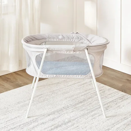 Vista 11 de Regalo Baby Basics - Moisés infantil con toldo, marca galardonada, plegado rápido y fácil de instalar, almohadilla extraíble, malla transparente