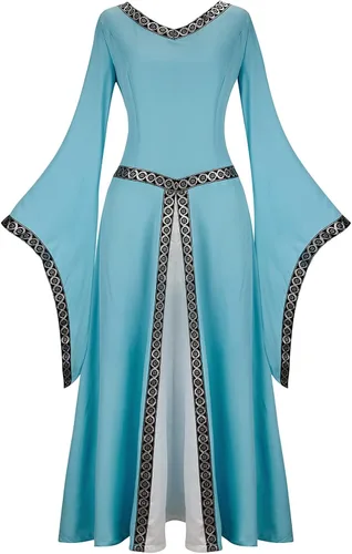 Vista 56 de Kranchungel - Vestidos renacentistas de estilo medieval/irlandés/campesino para mujer; disfraz de hada, para bailes