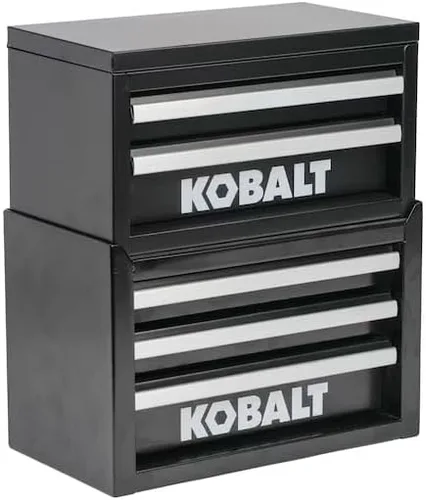 Vista 7 de Mini caja de herramientas de acero con 3 cajones negro