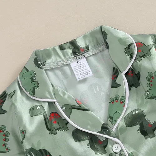 Vista 115 de Conjunto de pijama de manga larga con botones para niña pequeña, conjunto de ropa de dormir
