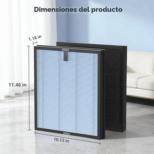Vista 8 de Paquete de 4 filtros de repuesto HAP603 para purificador de aire ECOSELF Azul