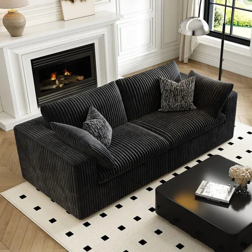 Vista 34 de LoveSeat Cloud Couch Sofá Seccional Modular para Sala de Estar, Sofá Moderno con Asiento Profundo, Sofá de 2 Plazas Sin Huesos con Otomana, Cómodos