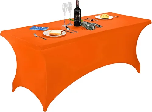 Vista 26 de FORLIFE - Funda de mesa de elastano, mantel ajustado de 4 pies para mesas rectangulares, funda elástica para patio, universal para bodas, banquetes