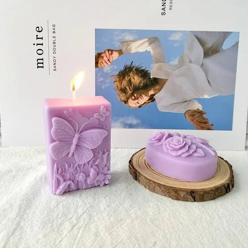 Vista 3 de Molde de silicona para velas, molde de jabón, herramienta de decoración de tartas, molde de resina para cera de jabón, yeso, manualidades, diseño
