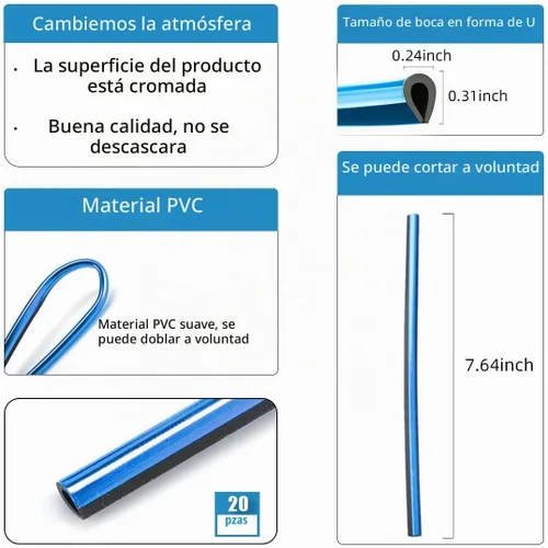 Vista 2 de Ziciner 20 Piezas Tiras Decorativas de Aire Acondicionado de Automóvil, Impermeables, Flexibles, para Salida de Ventilación Automática, Borde