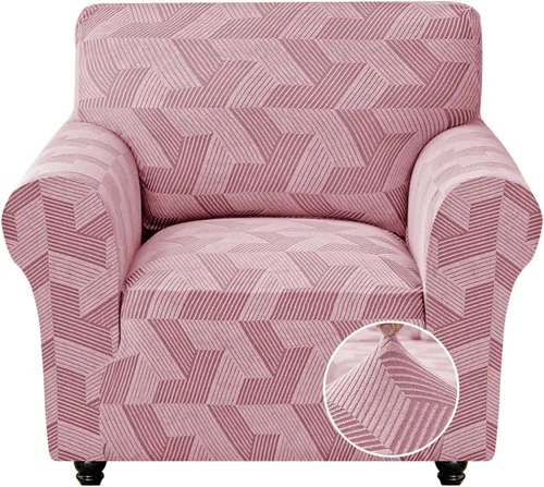 Vista 48 de JIVINER - Juego de 2 fundas elásticas para sillas de comedor, fundas geométricas de jacquard para sillas de comedor, fundas lavables para sillas