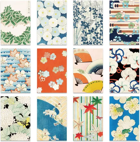 Vista 7 de Berkin Arts Paquete de 12 tarjetas de felicitación de arte clásico para todas las ocasiones con 12 sobres, flores de 4 x 6 pulgadas, varios diseños