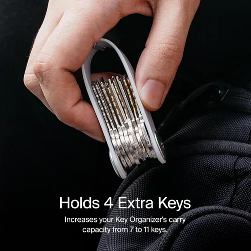 Vista 4 de Orbitkey Poste de extensión para organizador de llaves, complemento, acero inoxidable duradero, fácil de instalar, diseño delgado, expande