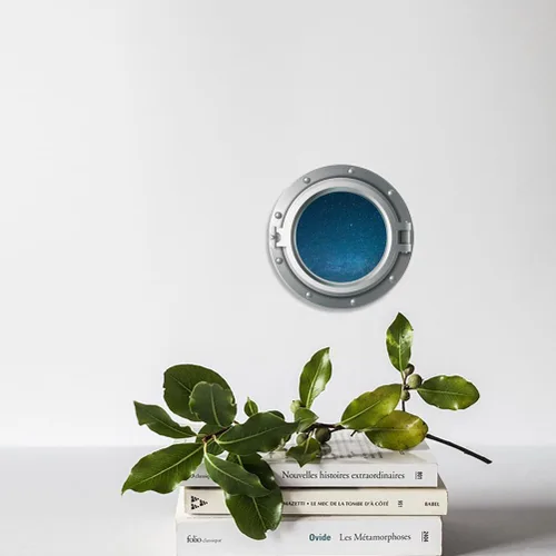 Vista 6 de Calcomanías 3D para ventana de avión de universo, calcomanía de pared para dormitorio de bebé, sala de estar, decoración de pared con temática
