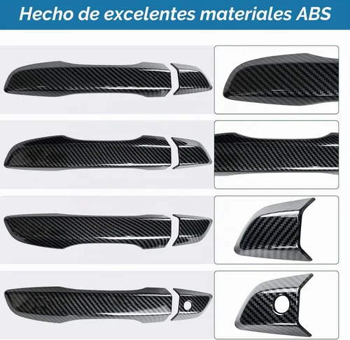 Vista 4 de Cubierta de Manija de Puerta Compatible con Honda Civic de 10ª Generación Sedan Hatchback Coupe Tipo R 2016 2017 2018 2019 2020 2021 Manijas